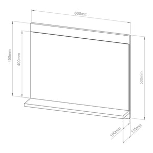 Badkamerspiegel Krildihana met plank 50x60x12 cm [en.casa]