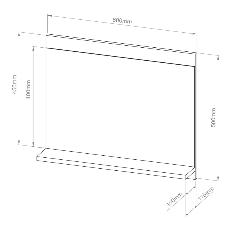 Maatschets Badkamerspiegel Krildihana met plank 50x60x12 cm [en.casa]