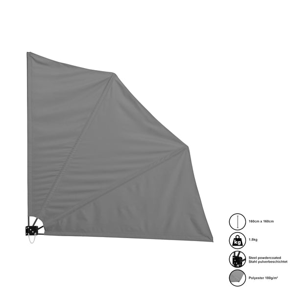 Windscherm balkonscherm inklapbaar 160x160 cm - verschillende kleuren