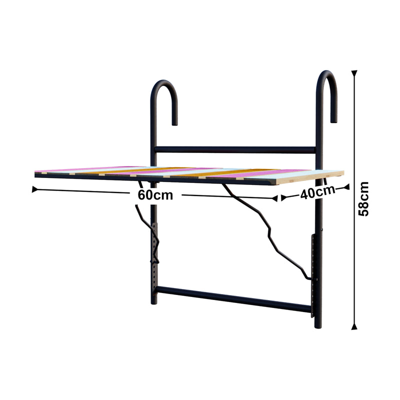 Maatschets [en.casa] Balkontafel Petäjävesi inklapbaar 60x40x58 cm - 2 varianten