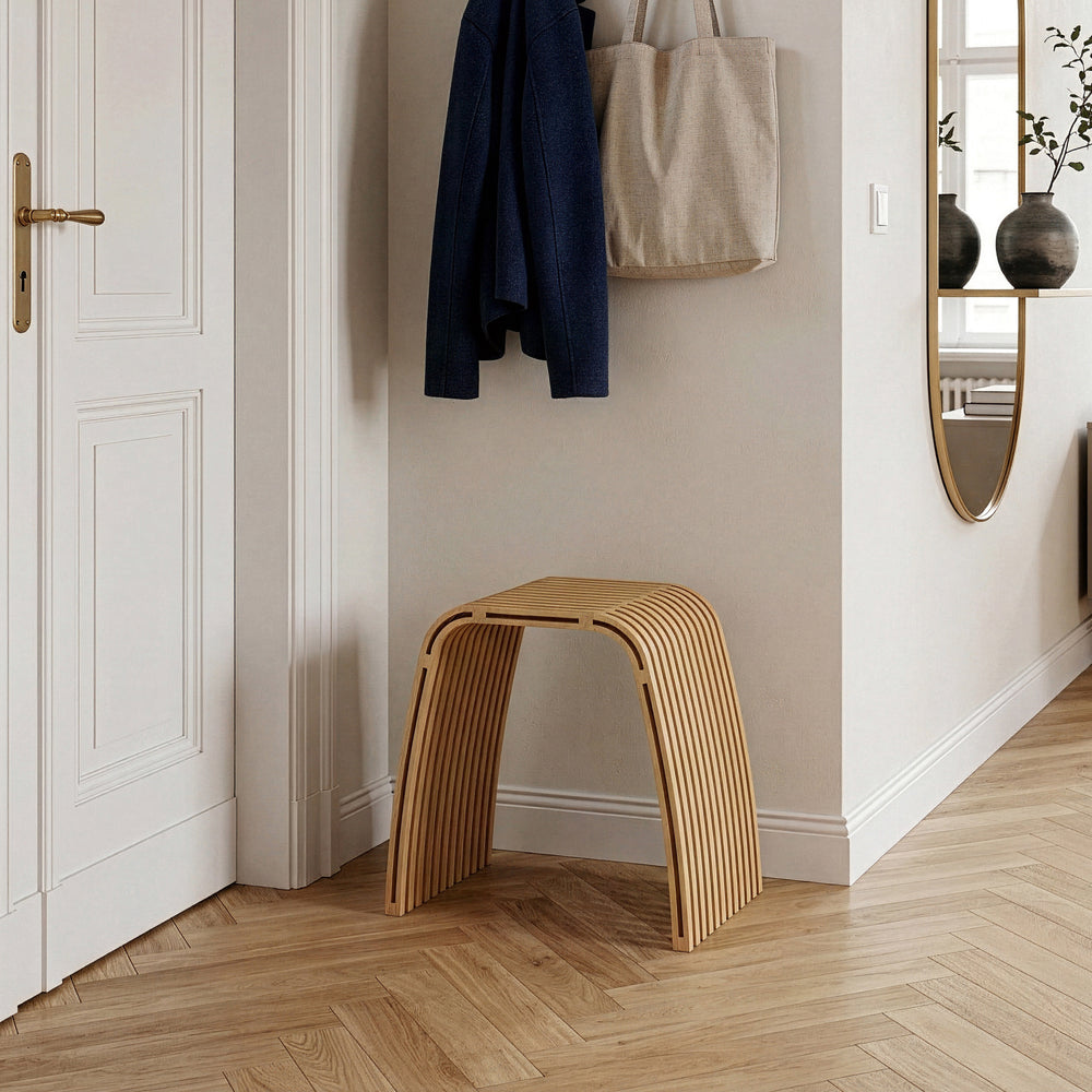 Bamboe kruk Jysa naturel [en.casa] 