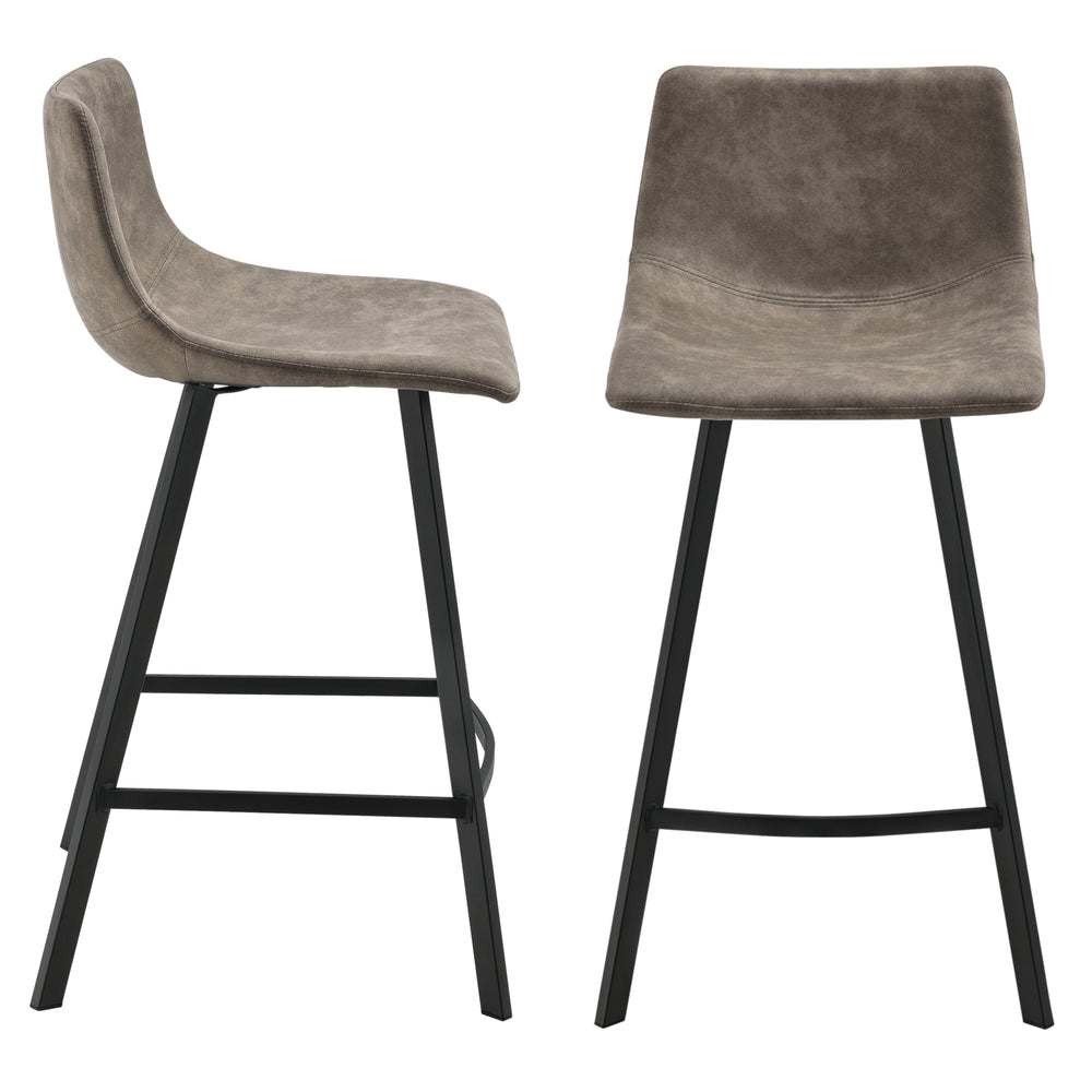 Barkruk Edinburgh 88x41x47 cm set van 2 taupe en zwart