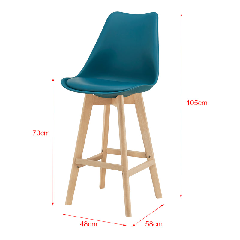 Maatschets Design barkruk set van 2 kunstleer en beuken poten - 8 varianten