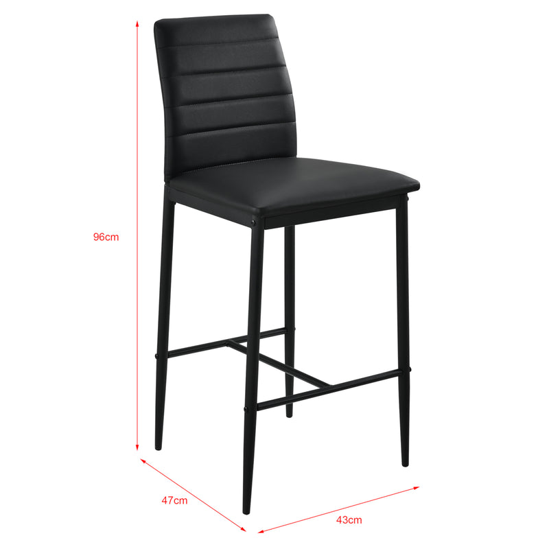 Maatschets Barkruk Lidköping kunstleer 96x43x47 cm set van 2 - zwart of wit