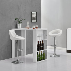 Bartafel met ingebouwde planken 117x57x106,5 cm - wit of zwart