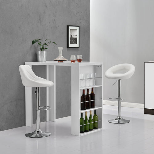 Bartafel met ingebouwde planken 117x57x106,5 cm - wit of zwart