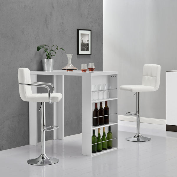 Bartafel met ingebouwde planken 117x57x106,5 cm - wit of zwart