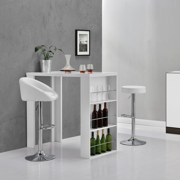 Bartafel met ingebouwde planken 117x57x106,5 cm - wit of zwart