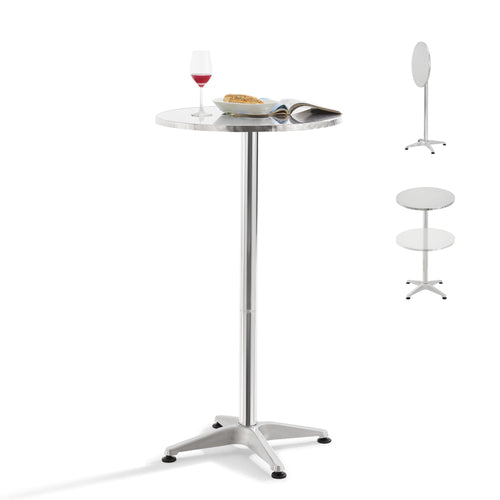 [en.casa] Bartafel Avesta tuintafel opvouwbaar rond Ø60 cm zilverkleurig
