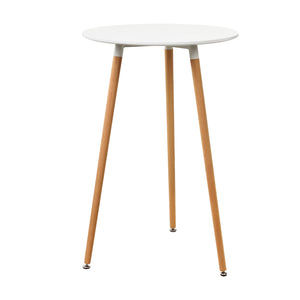 Design bartafel Retro rond MDF Ø70x107 cm wit en hout