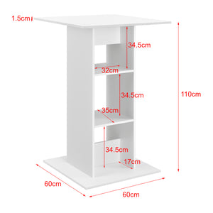 Bartafel Visby met 3 planken 70x70x110 cm - verschillende kleuren