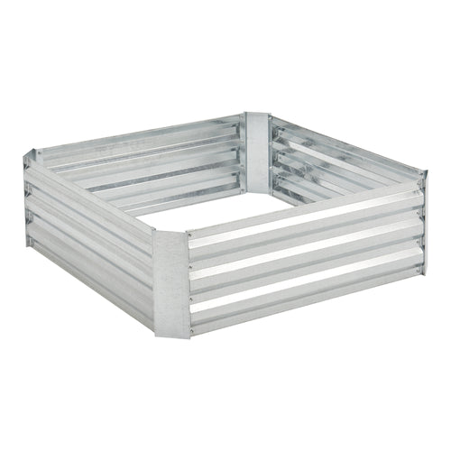 [en.casa] Moestuinbak Barneveld staal 90x90x30 cm zilverkleurig