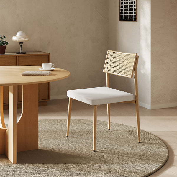 Eetkamerstoel Jördfjok set 79x49x57 cm beige [en.casa]
