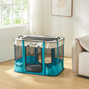 [en.casa] Hondenbox Mörbylånga blauw en beige - 3 varianten