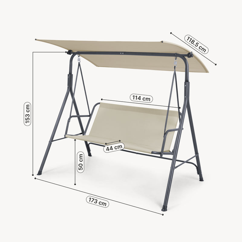 Maatschets Hollywoodschommel Satten 3 persoons 173x119x153 cm [en.casa]