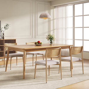 Eetkamerstoel Jördfjok set 79x49x57 cm beige [en.casa]