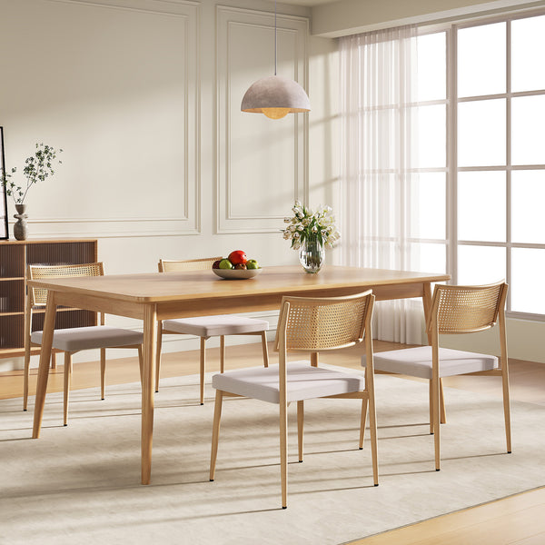 Eetkamerstoel Jördfjok set 79x49x57 cm beige [en.casa]
