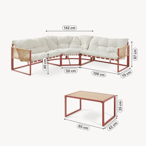 Loungeset Karg tuinset met kussens casa.pro