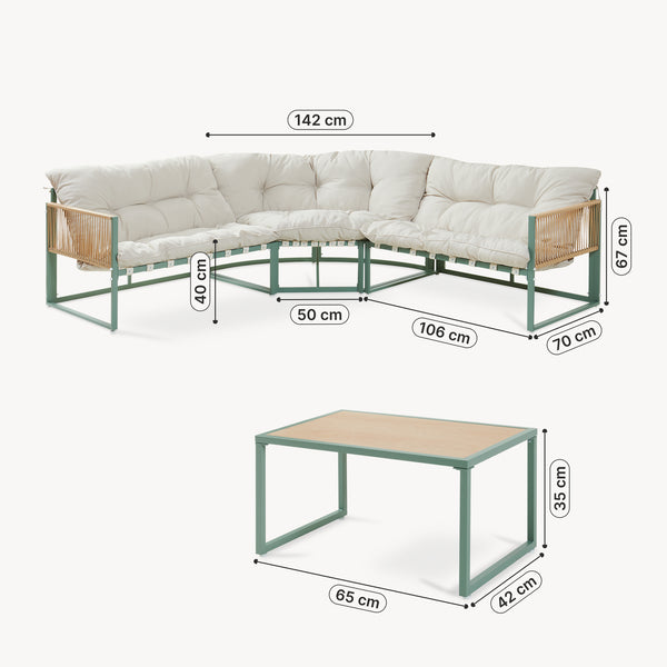 Loungeset Karg tuinset met kussens casa.pro