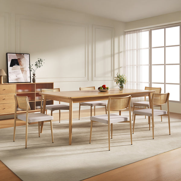 Eetkamerstoel Jördfjok set 79x49x57 cm beige [en.casa]