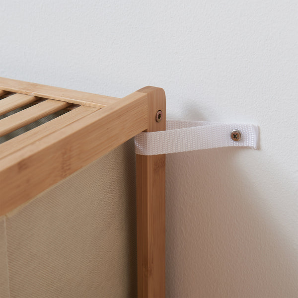 Ladekast Maldon met stoffen lades naturel en beige [en.casa]