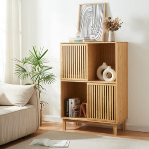 Boekenkast Ypäjä schap bamboe naturel [en.casa]