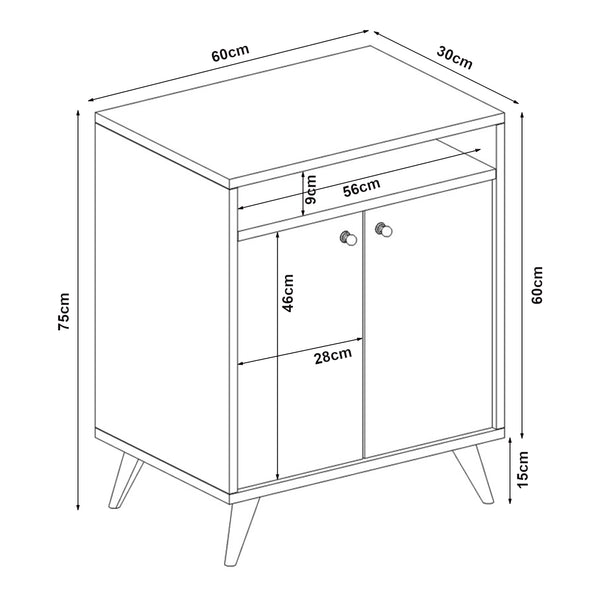 [en.casa] Houten kast Malung 75x60x30 cm - 6 varianten
