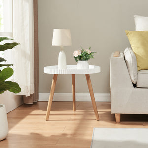 Bijzettafel Bongard Ø50x45 cm Wit [en.casa] - premiumXL