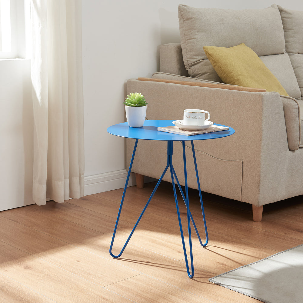 Bijzettafel Nopimi rond metaal 45x43 cm [en.casa]