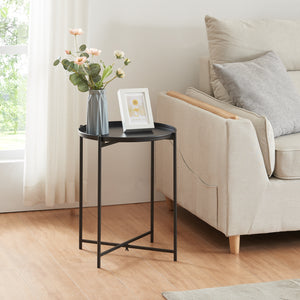 [en.casa] Bijzettafel Sälen rond Ø40x50 cm zwart