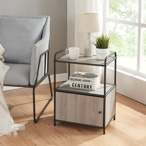 Beistelltisch Gulen Zwart/Eik - Optiek [en.casa] - premiumXL