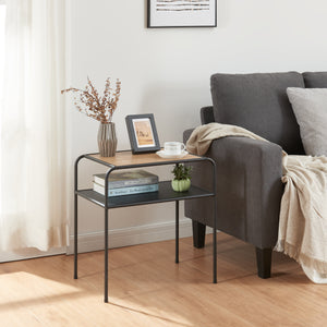 Bijzettafel Krødsherad 55x51x36cm Zwart/Eik [en.casa] - premiumXL