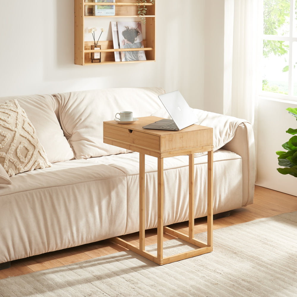 Laptoptisch Kåfjord met lade Bamboe [en.casa] - premiumXL