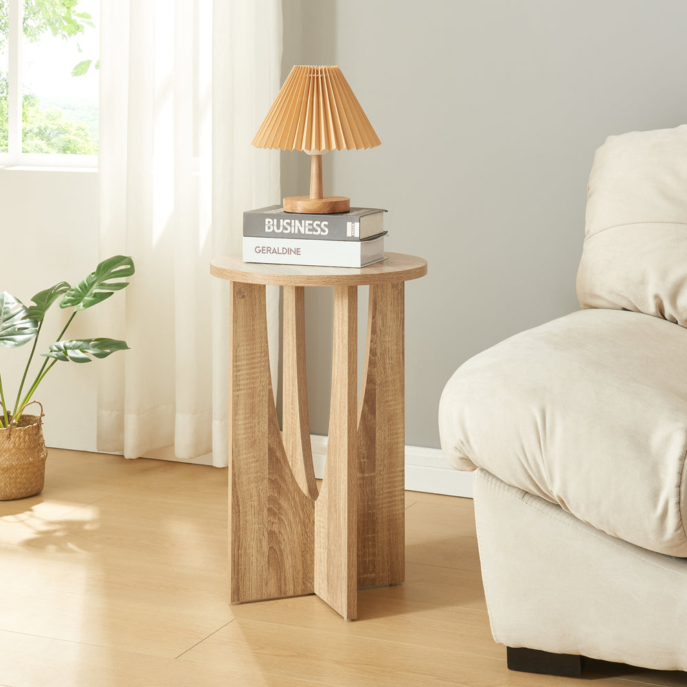Bijzettafel Rindal 38x56,5 cm eikenlook [en.casa] - premiumXL