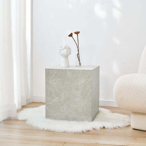 Bijzettafel Ellelu rechthoekig 45x40x40 cm marmerlook [en.casa]