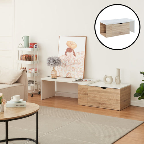 Bijzettafel Österåker 100x47,5x40 cm houtlook/wit [en.casa] - premiumXL
