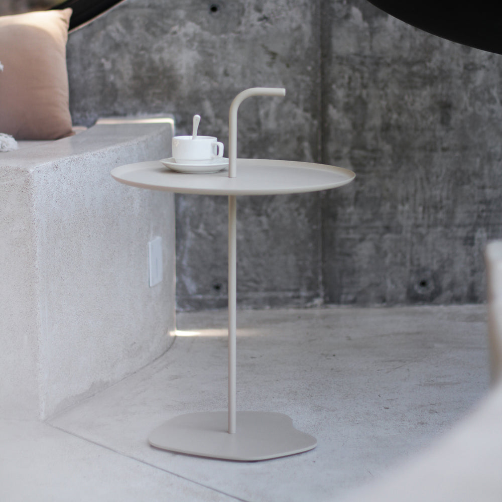 Bijzettafel Calimera staal Ø38 cm met handgreep casa.pro