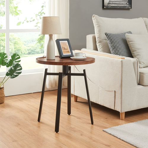 Beistelltisch Mippeena 54xØ50 cm Zwart/Walnoot [en.casa] - premiumXL