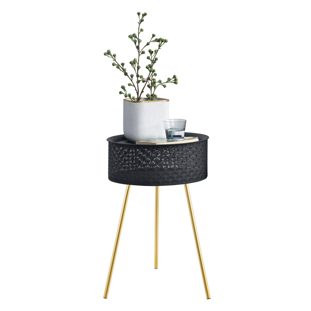 Bijzettafel Forshaga Zwart - Goud div. maten [en.casa] - premiumXL