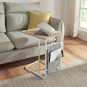 Laptoptisch Dyrøy 56x48x37cm Wit/Eik [en.casa] - premiumXL