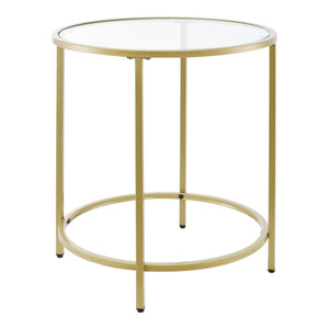 Bijzettafel Ahtari rond glas en metaal 55xØ50 cm - 2 varianten