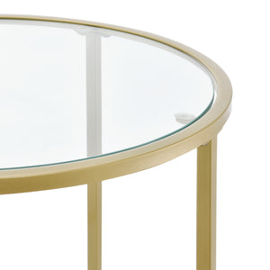 Bijzettafel Ahtari rond glas en metaal 55xØ50 cm - 2 varianten