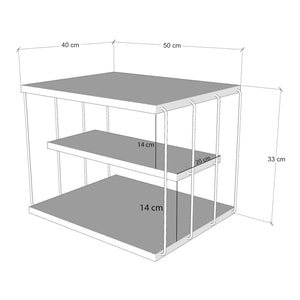 [en.casa] Bijzettafel Åtvidaberg 50x40x33 cm - 3 varianten