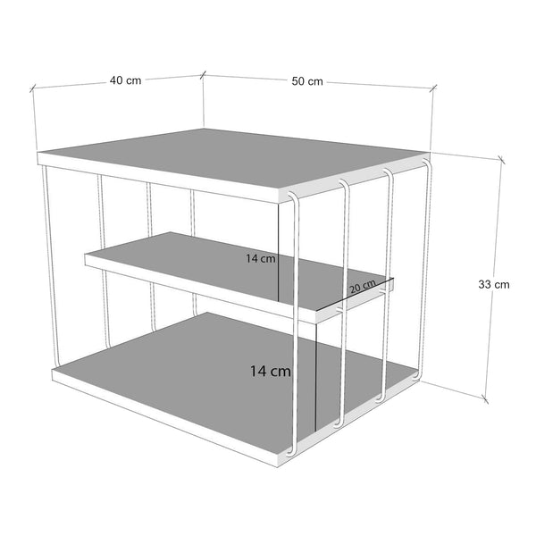 [en.casa] Bijzettafel Åtvidaberg 50x40x33 cm - 3 varianten