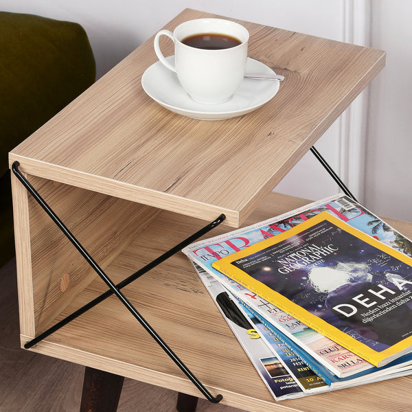 [en.casa] Bijzettafel Bergen 50x40x55 cm met 1 plank - 3 varianten