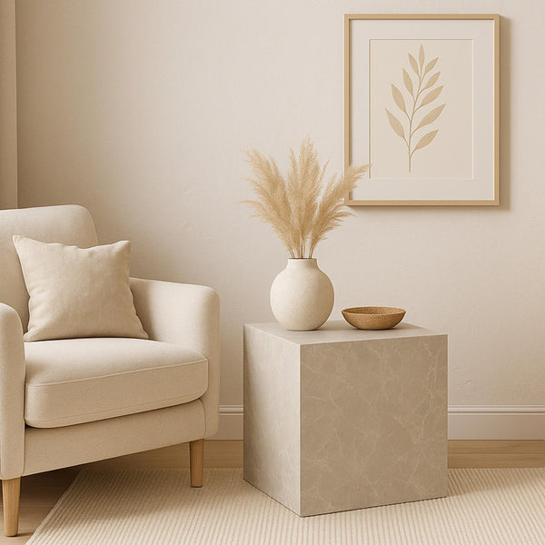 Bijzettafel Ellelu rechthoekig 45x40x40 cm marmerlook [en.casa]