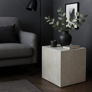 Bijzettafel Ellelu rechthoekig 45x40x40 cm marmerlook [en.casa]