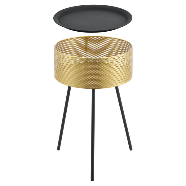 [en.casa] Salontafel Gällivare rond zwart en goud - 2 varianten