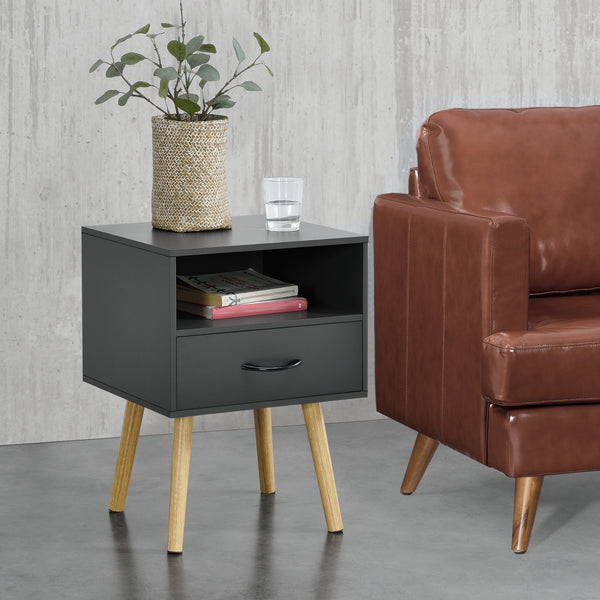 Nachtkastje Gavle met lade en open vak 57x42x40 cm - 5 varianten