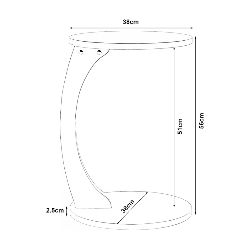Maatschets Bijzettafel Holeby rond 56xØ38 cm [en.casa]